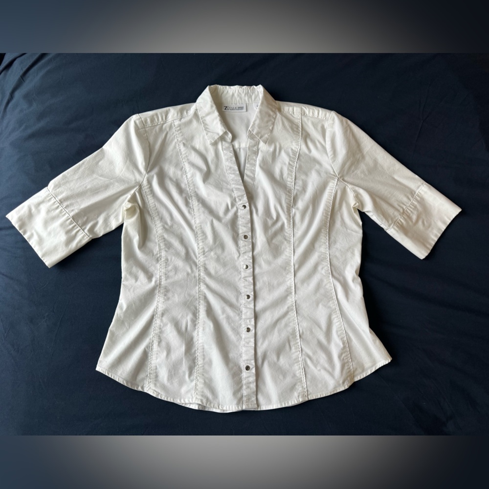 Classic Cream Button Down Shirt for Women